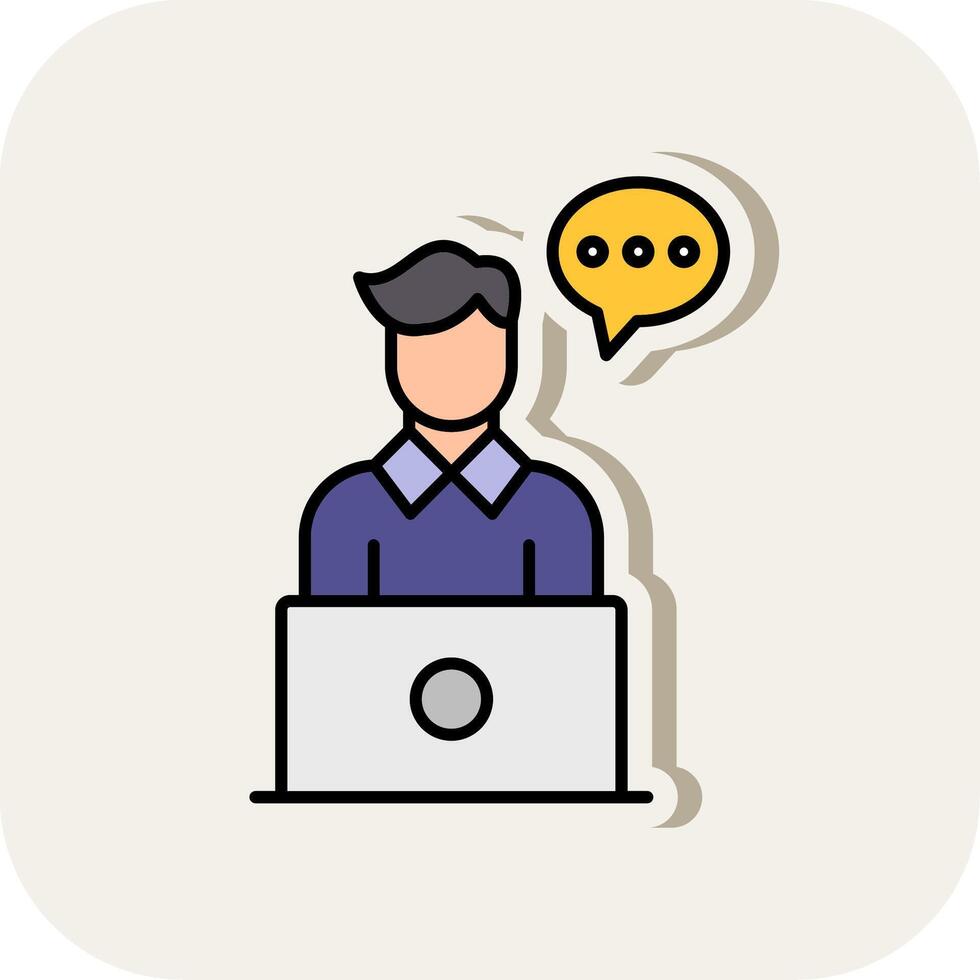 Consultancy Line Filled White Shadow Icon vector