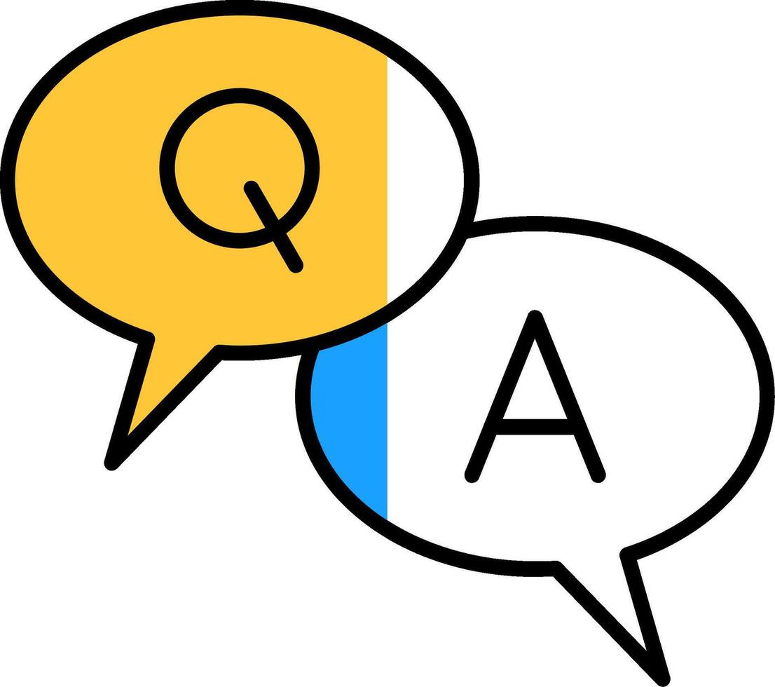 Question And Answer Filled Half Cut Icon vector