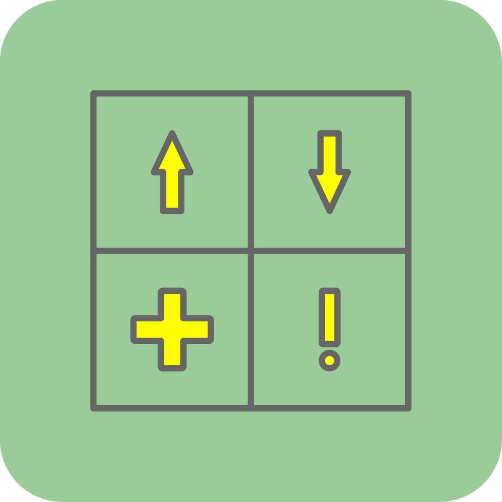 Swot Analysis Filled Yellow Icon vector