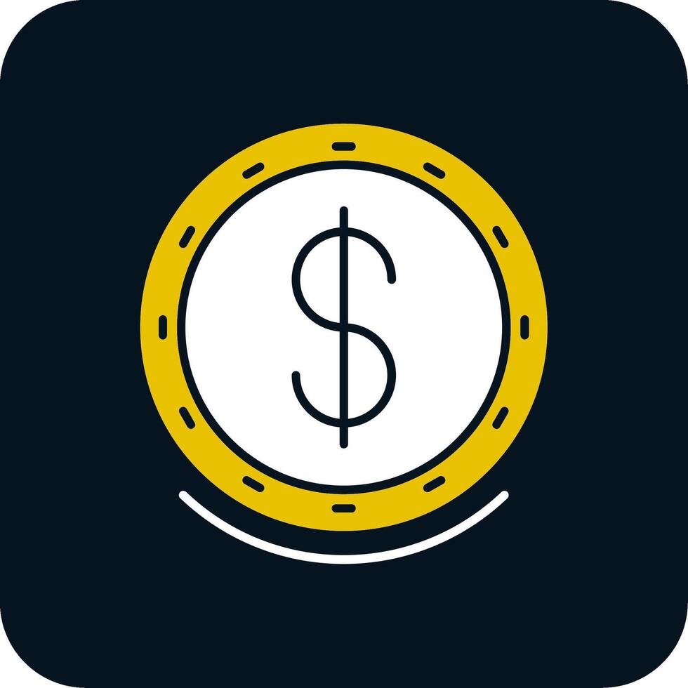 Dollar Symbol Glyph Two Color Icon vector