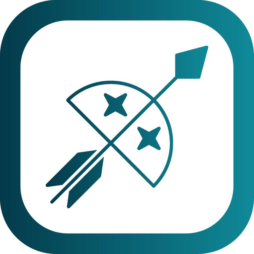 Bow And Arrow Glyph Gradient Round Corner Icon vector