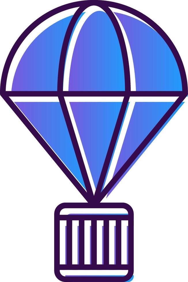 Parachute Gradient Filled Icon vector