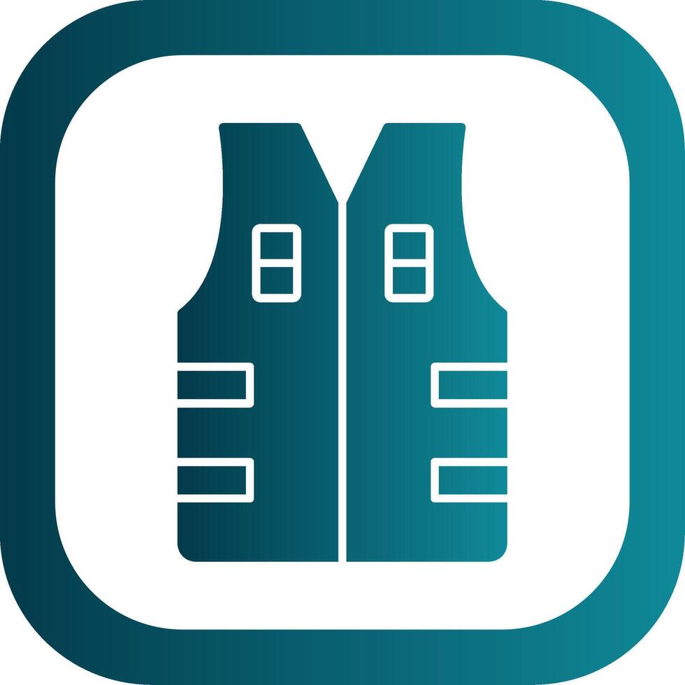 Bullet Proof Vest Glyph Gradient Round Corner Icon vector