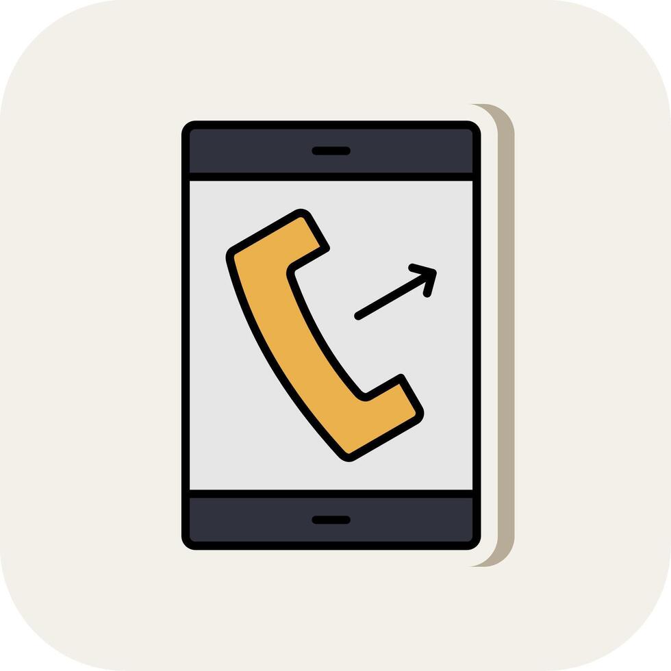 Call Line Filled White Shadow Icon vector
