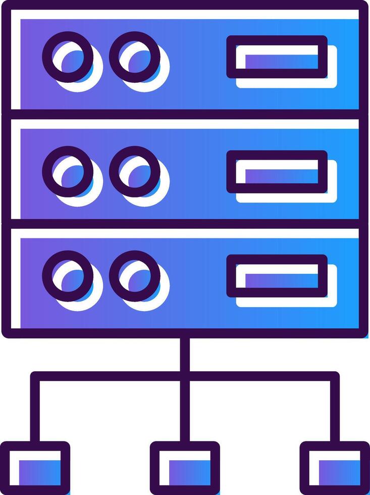 Structured Data Gradient Filled Icon vector