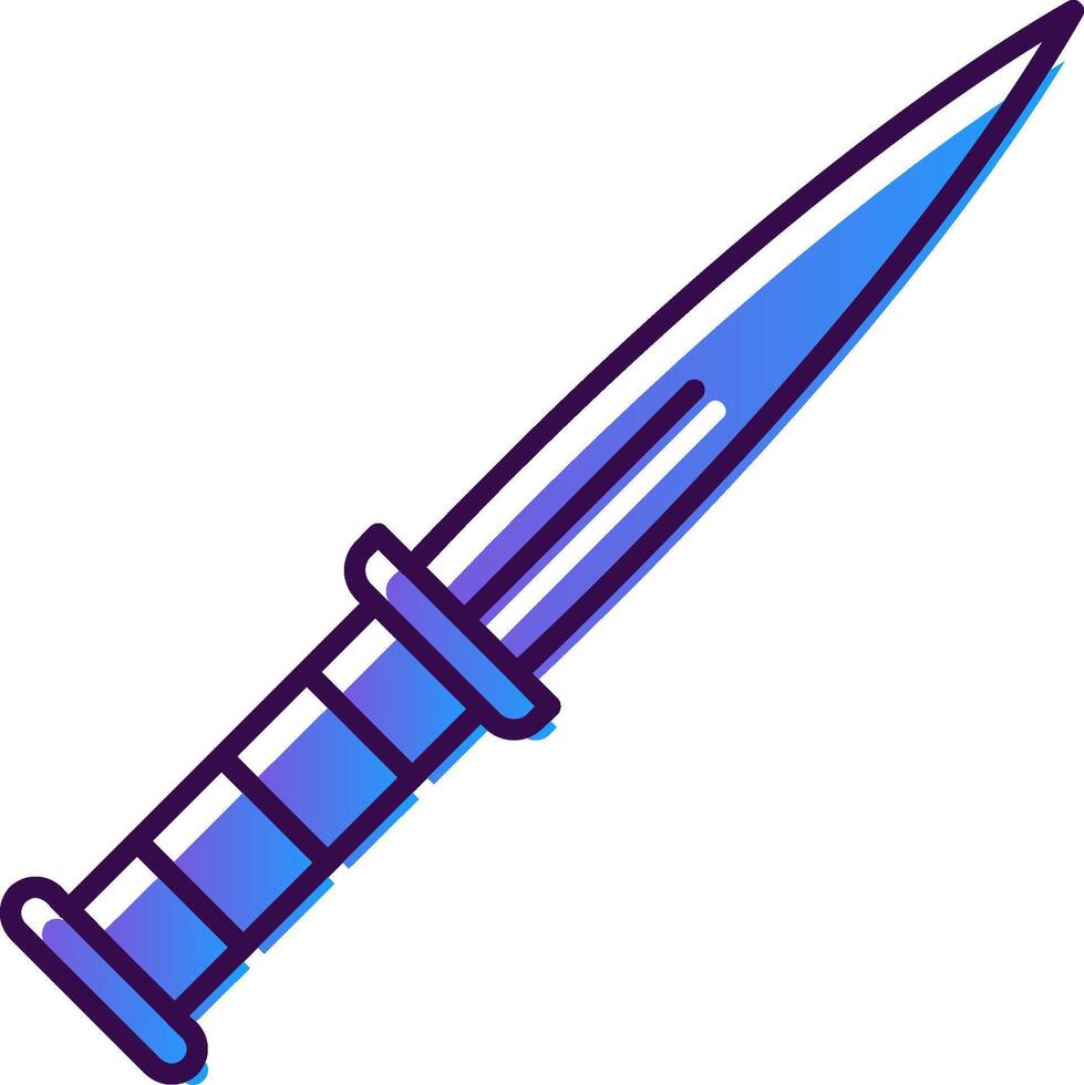 Dagger Gradient Filled Icon vector
