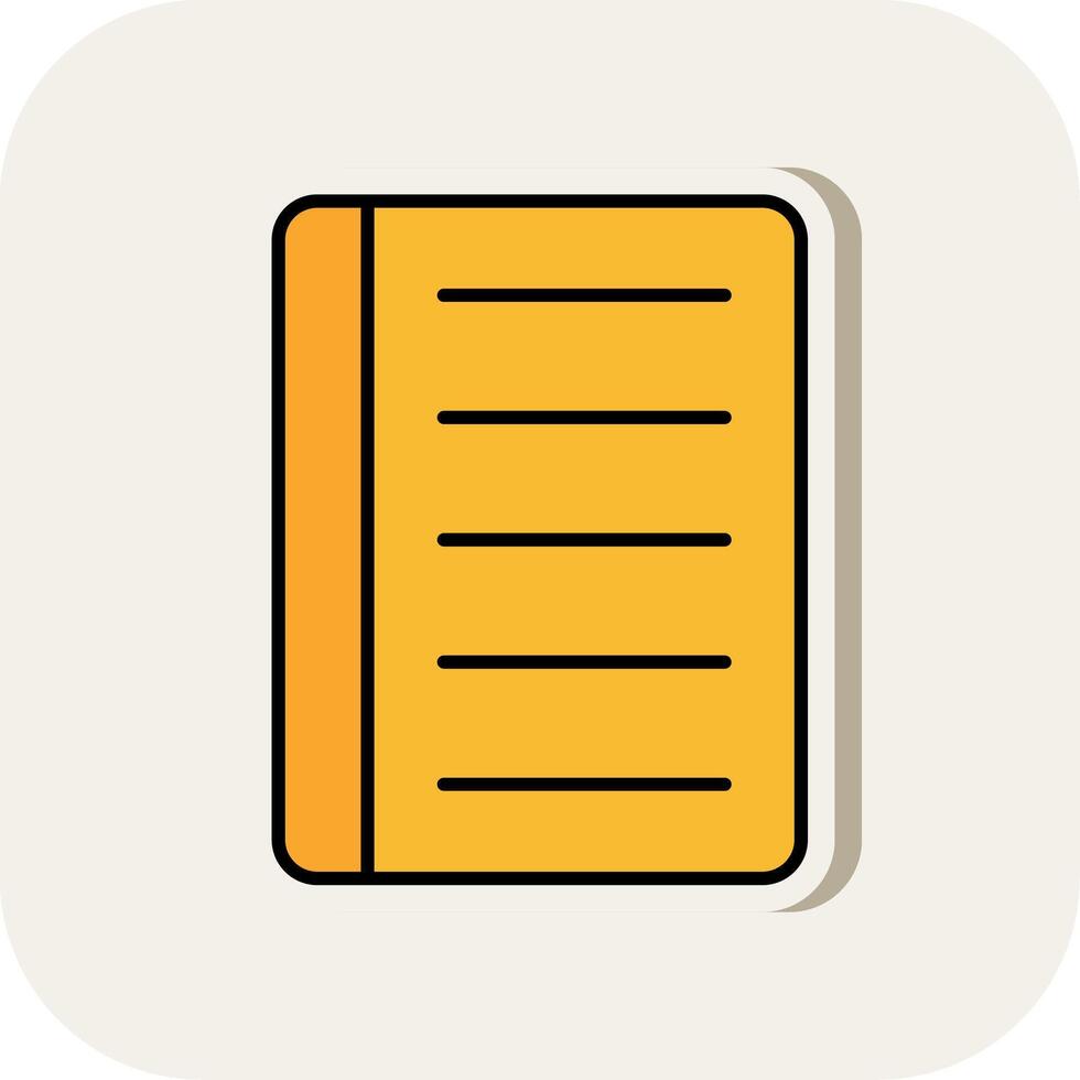 Notebook Line Filled White Shadow Icon vector