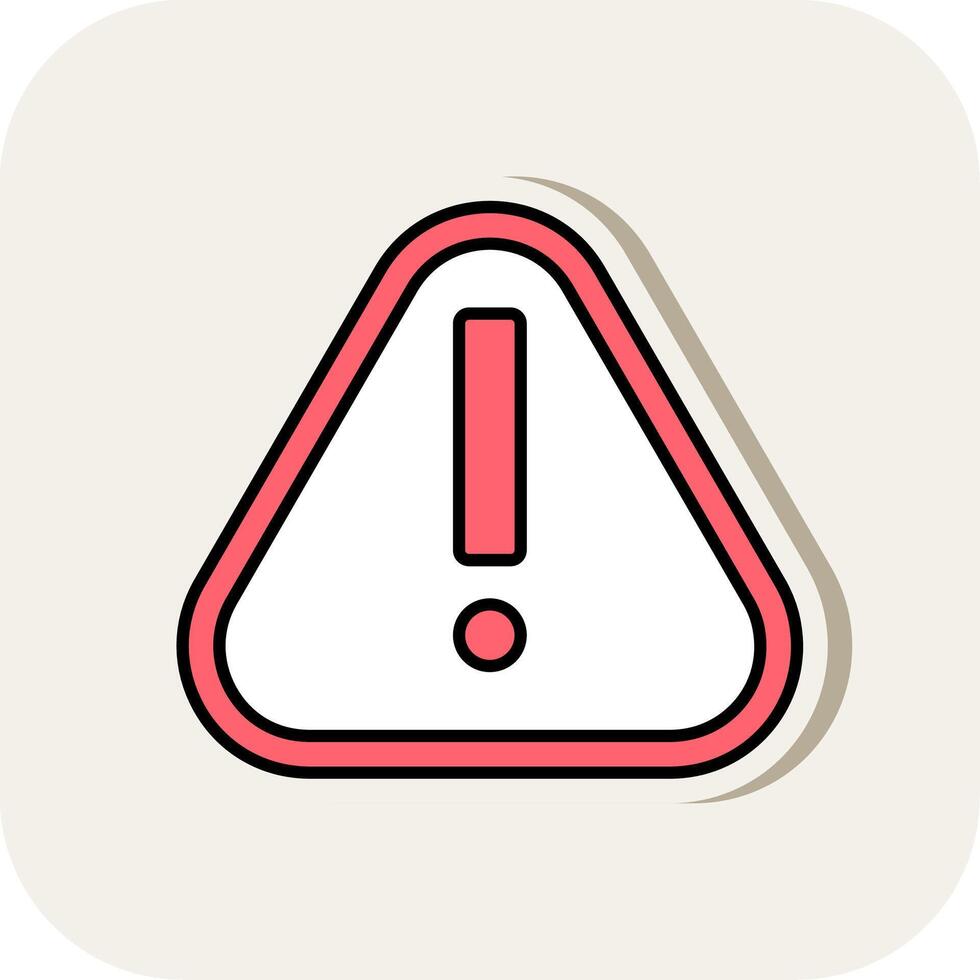 Alert Line Filled White Shadow Icon vector