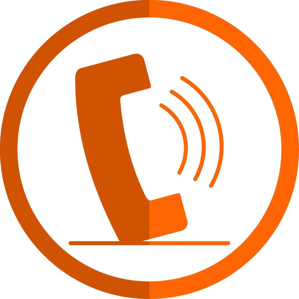 Phone Call Glyph Orange Circle Icon vector