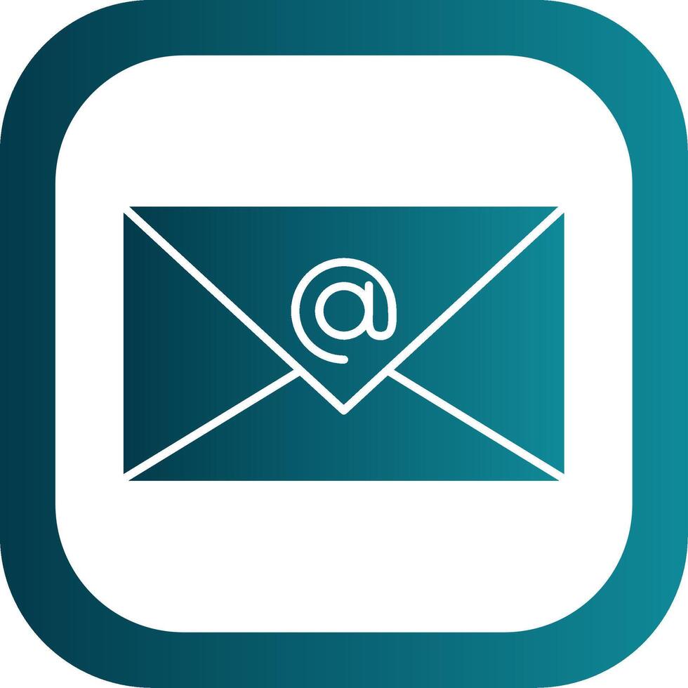 At Sign Glyph Gradient Round Corner Icon vector