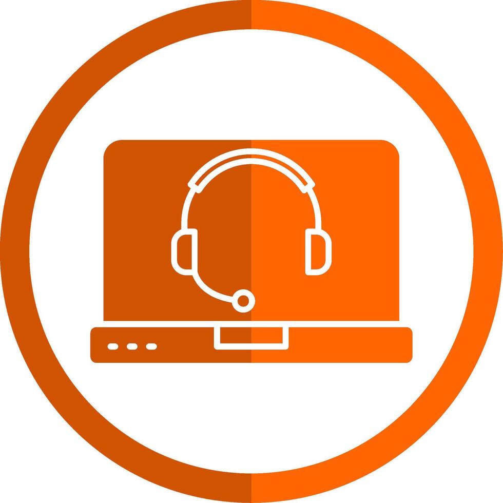 Online Support Glyph Orange Circle Icon vector