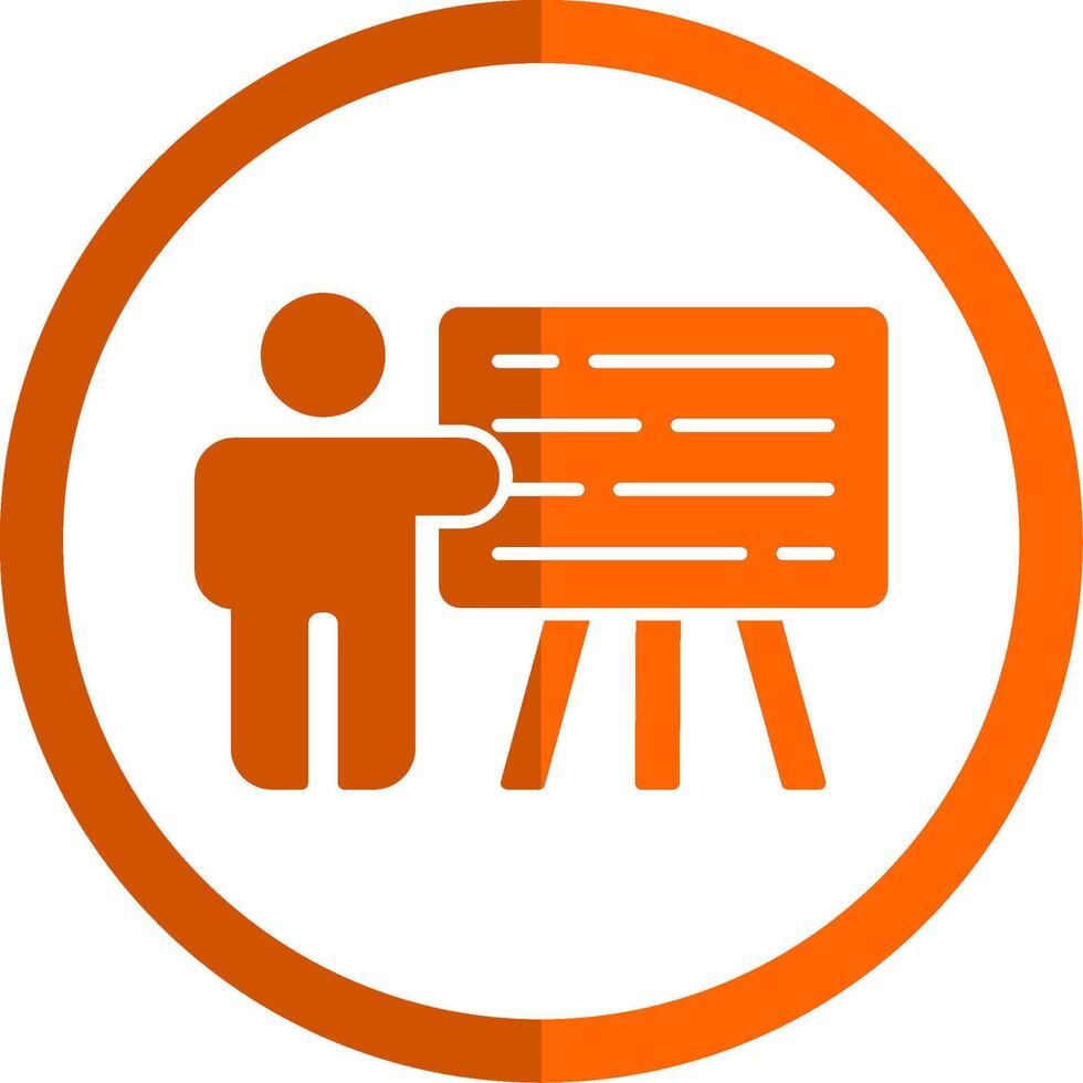 Explain Glyph Orange Circle Icon vector