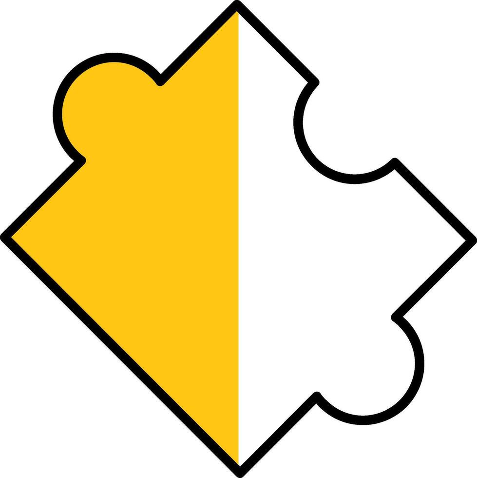 Puzzle Filled Half Cut Icon vector