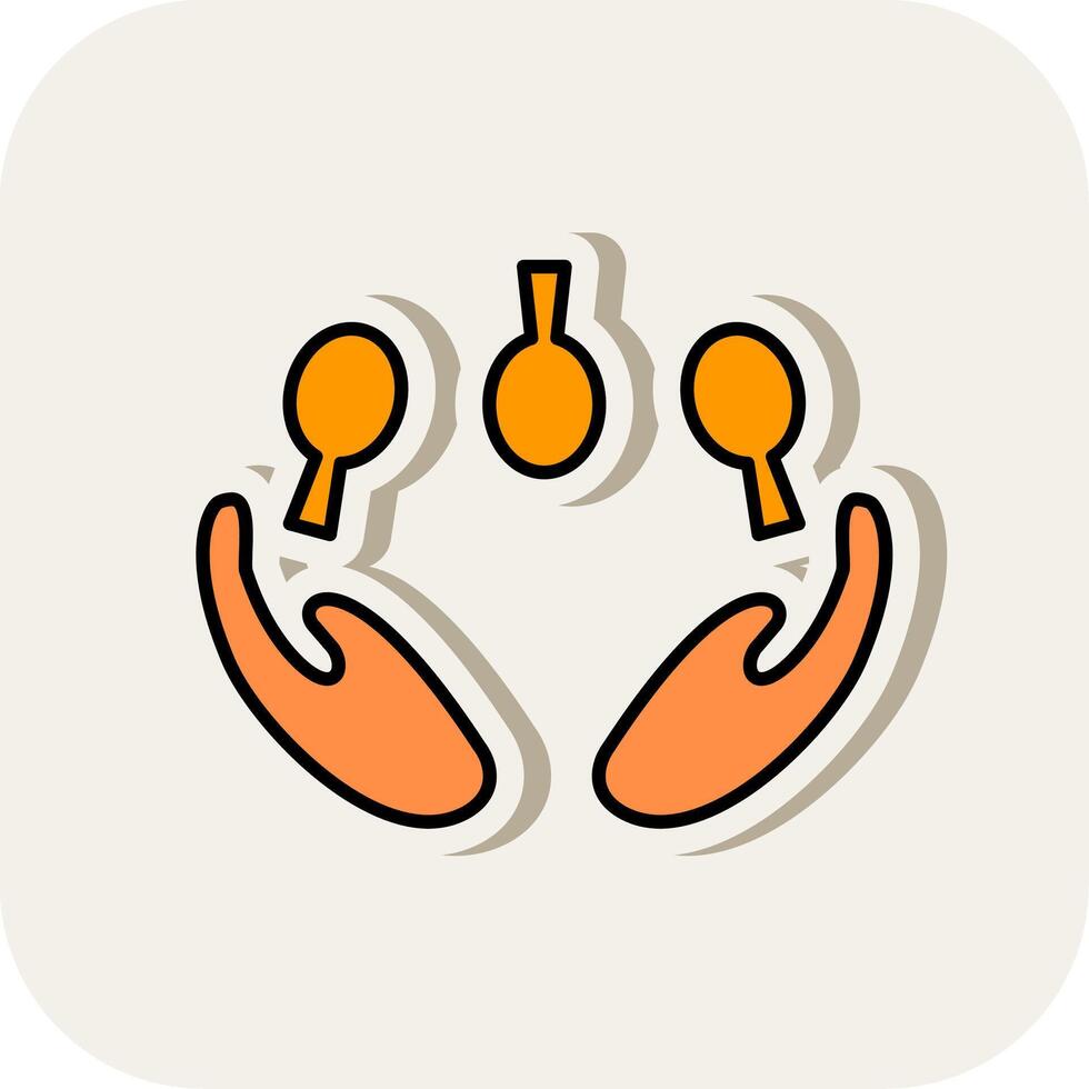 Juggling Line Filled White Shadow Icon vector