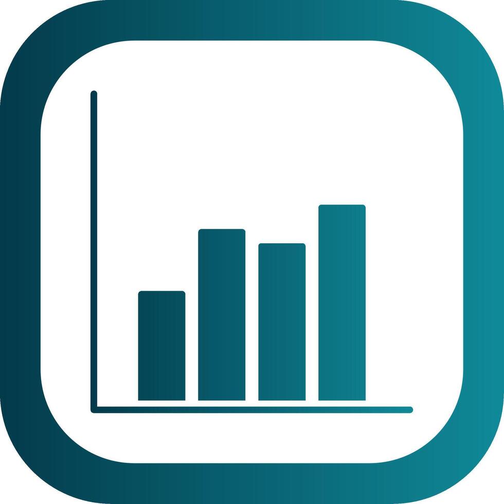 Bar Chart Glyph Gradient Round Corner Icon vector