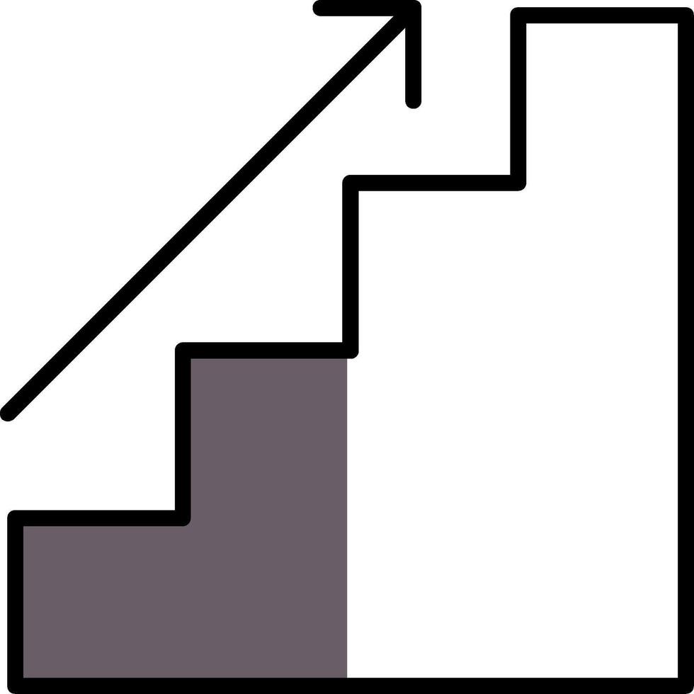 Stairs Filled Half Cut Icon vector