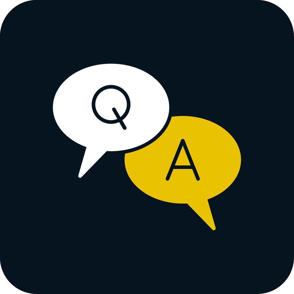Question And Answer Glyph Two Color Icon vector