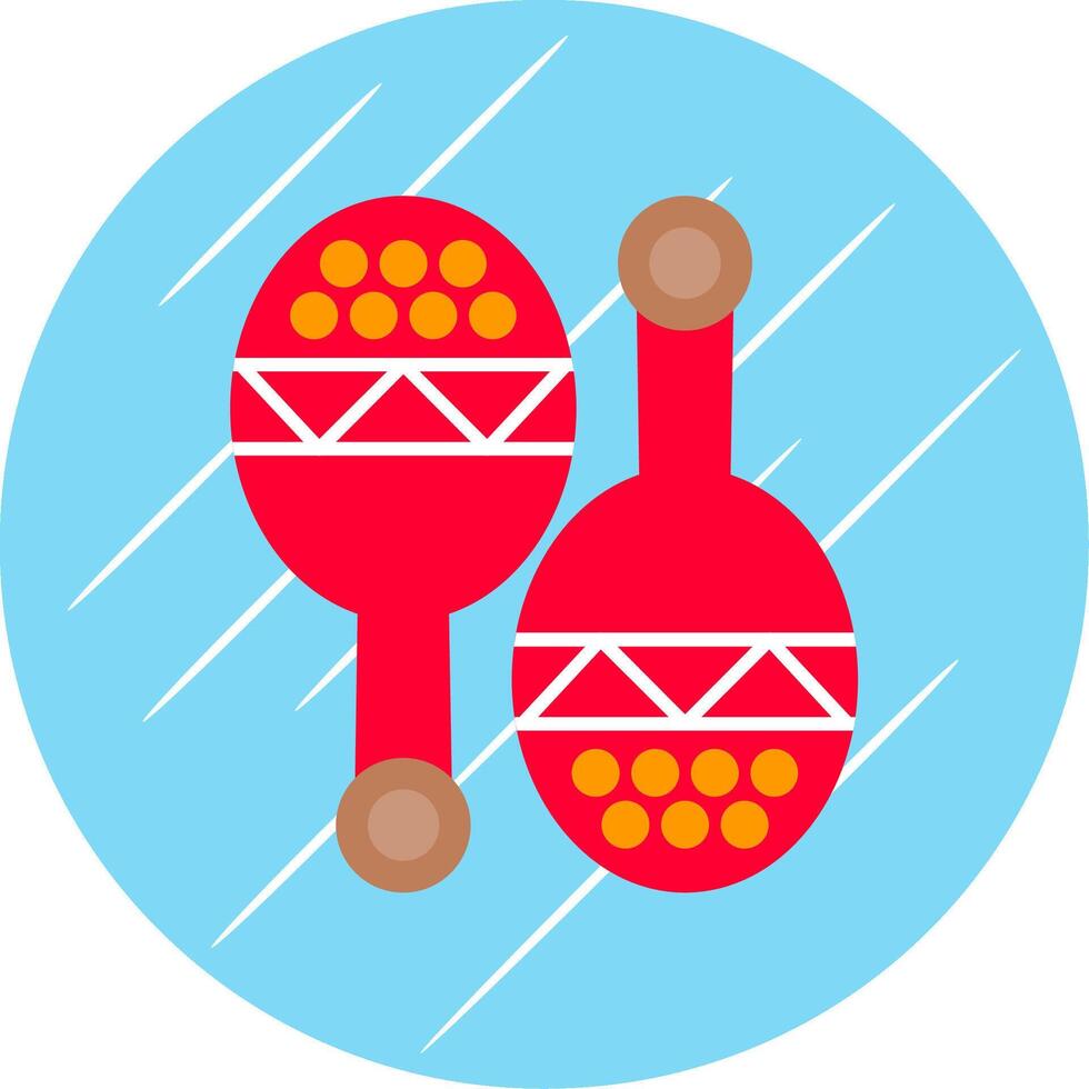 Maracas Flat Blue Circle Icon vector