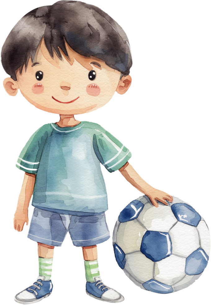 uma jovem Garoto é segurando uma futebol bola e sorridente png