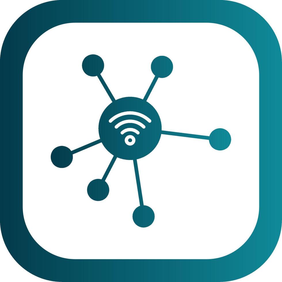 Network Glyph Gradient Round Corner Icon vector