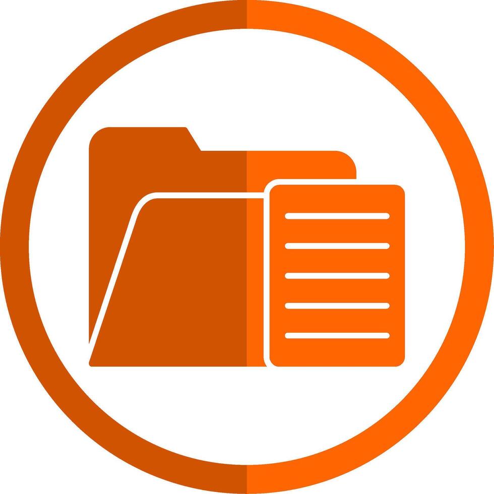 Document Glyph Orange Circle Icon vector