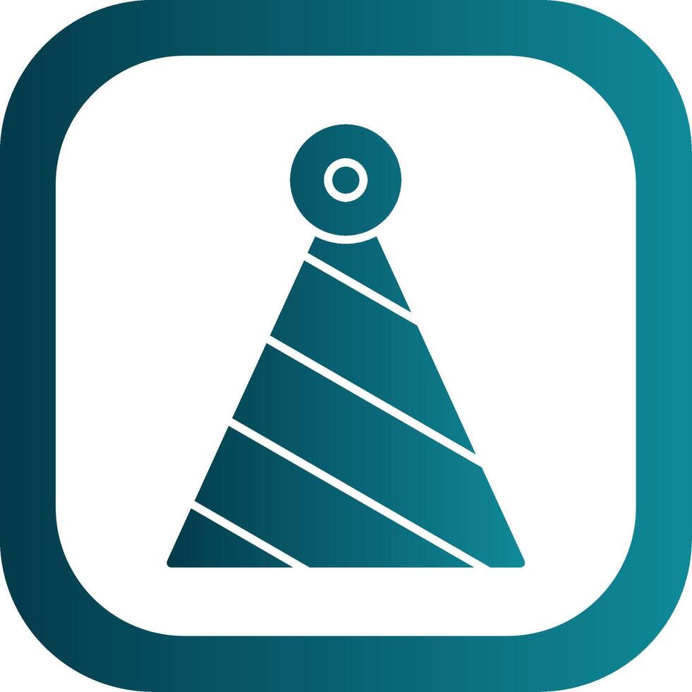 Party Hat Glyph Gradient Round Corner Icon vector