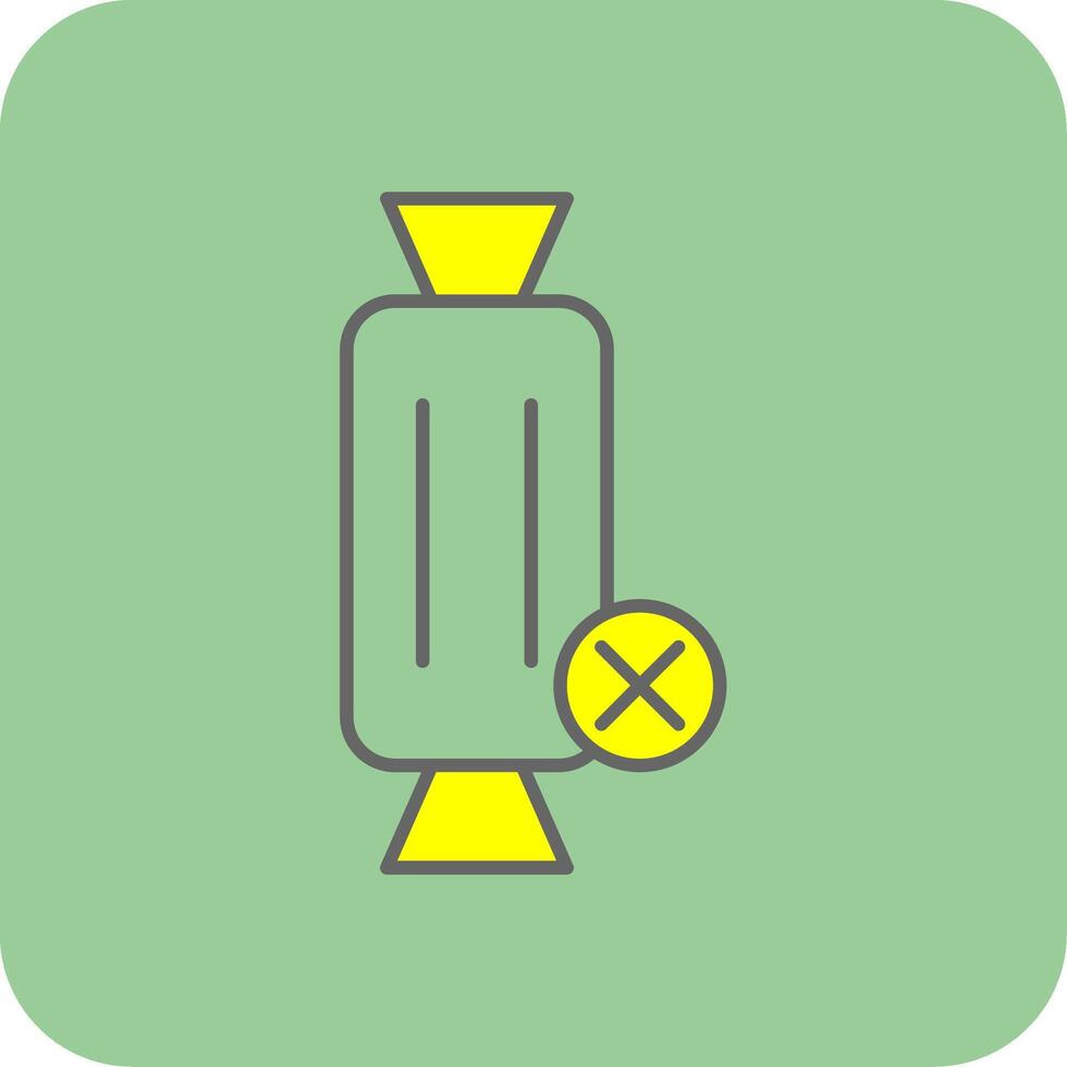 No Sweets Filled Yellow Icon vector