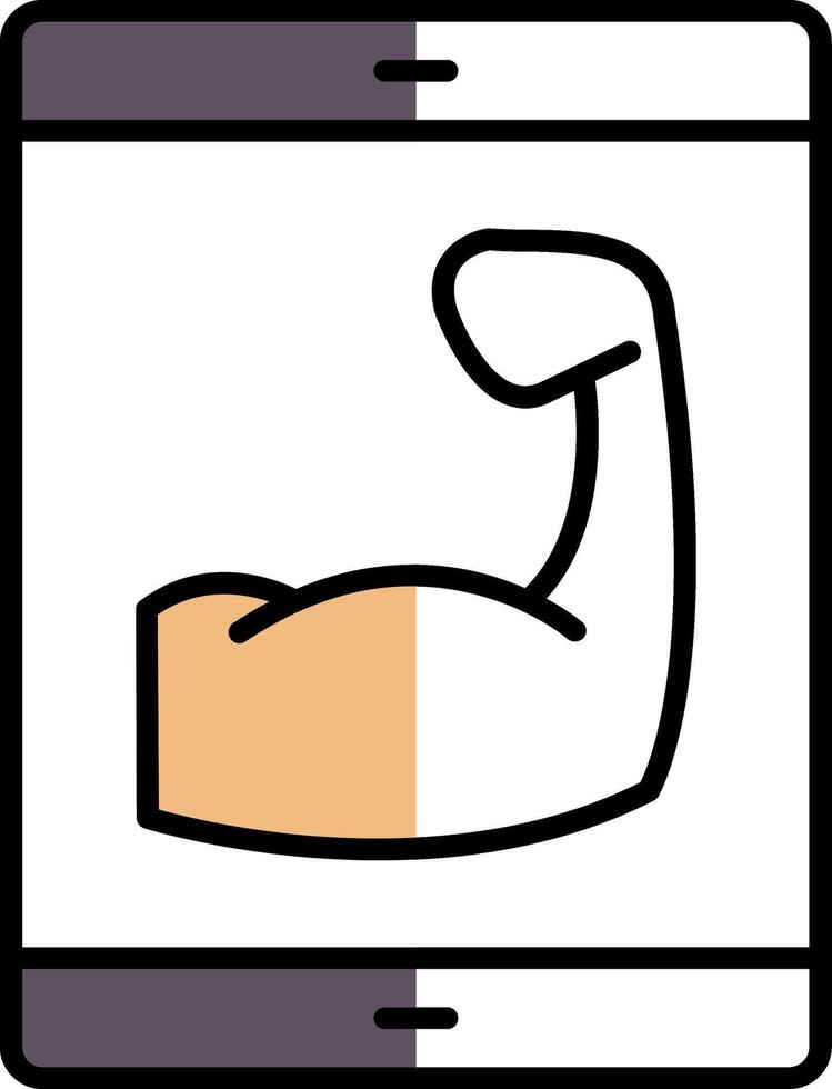 Fitness App Filled Half Cut Icon vector