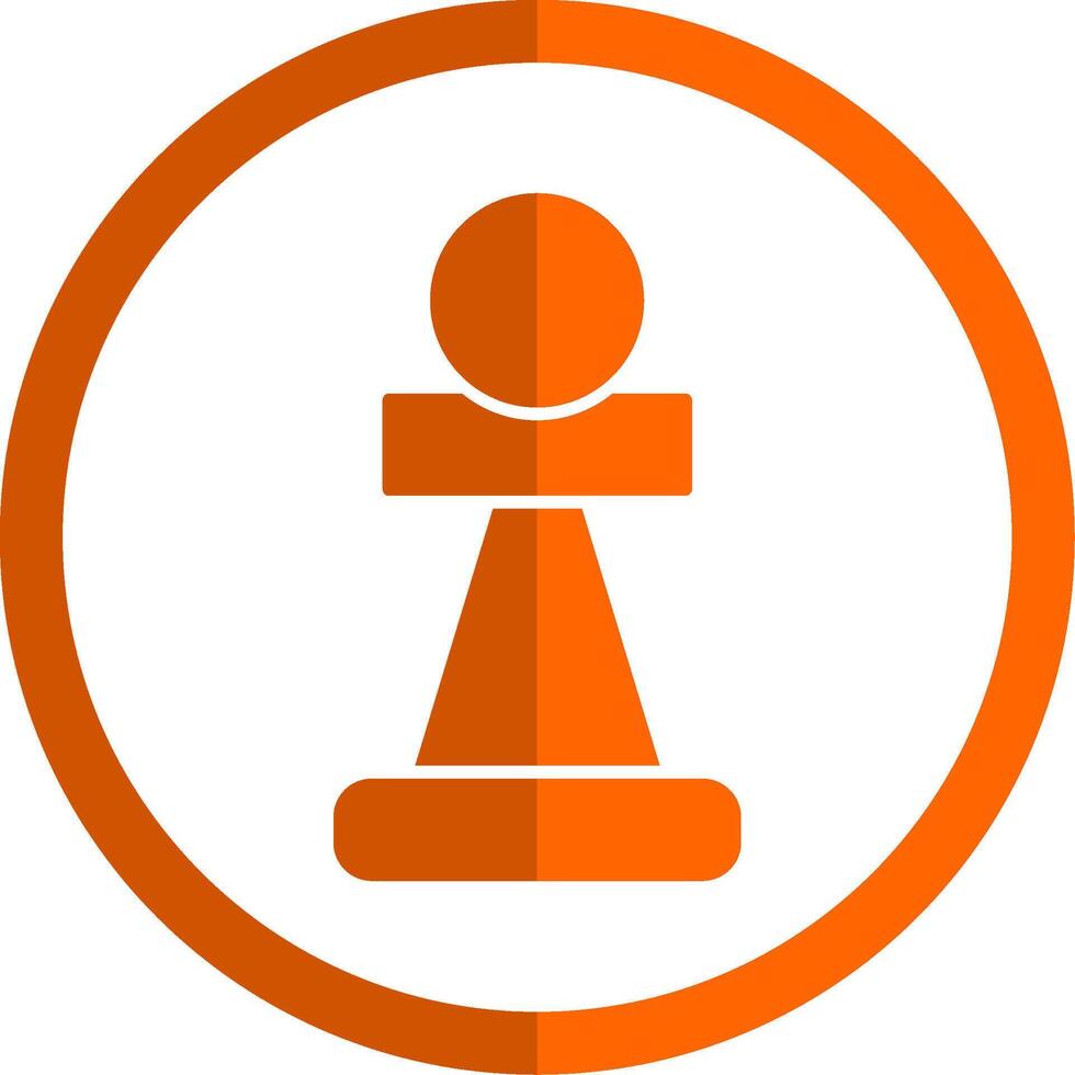 Pawn Glyph Orange Circle Icon vector