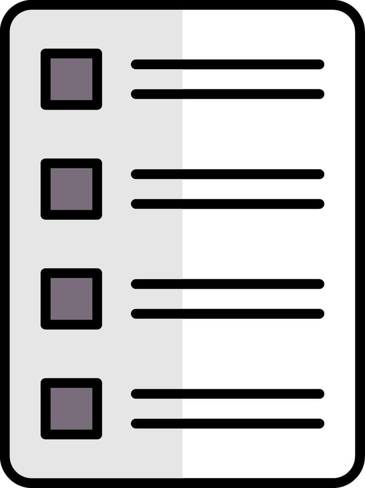 tarea lista lleno medio cortar icono vector