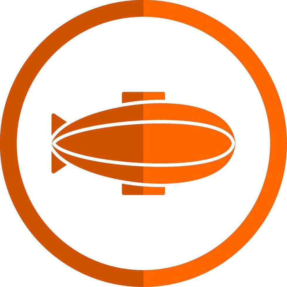Zeppelin Glyph Orange Circle Icon vector
