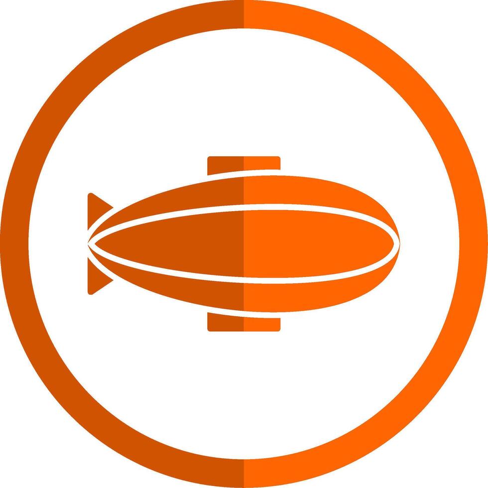 Zeppelin Glyph Orange Circle Icon vector