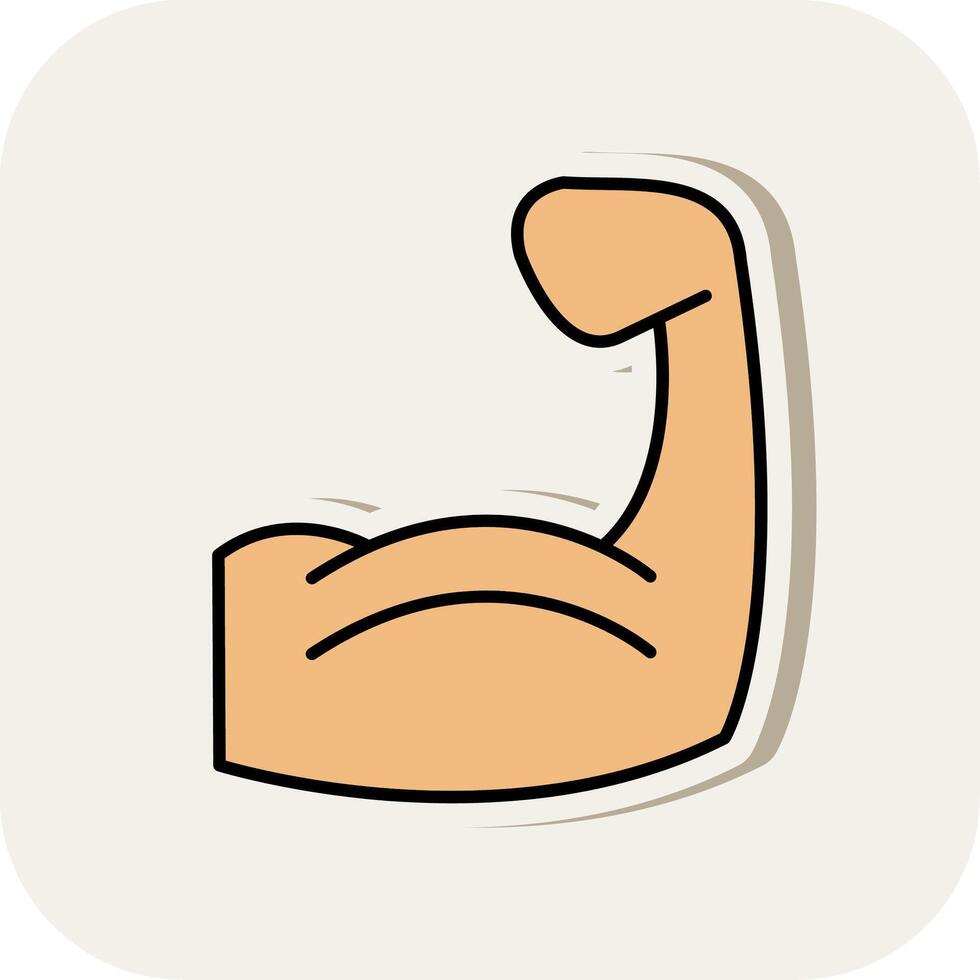 Muscle Line Filled White Shadow Icon vector