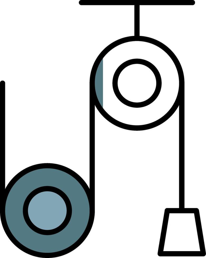 Pulley Machine Filled Half Cut Icon vector