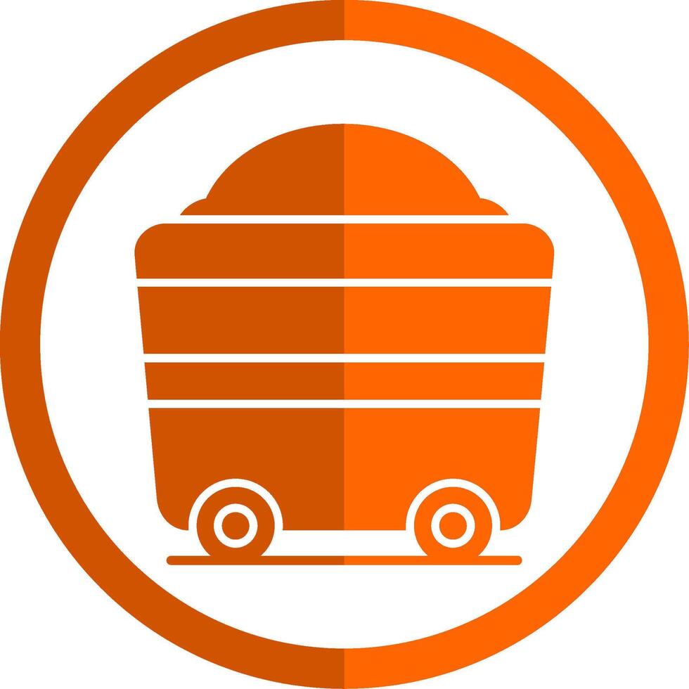 Wagon Glyph Orange Circle Icon vector