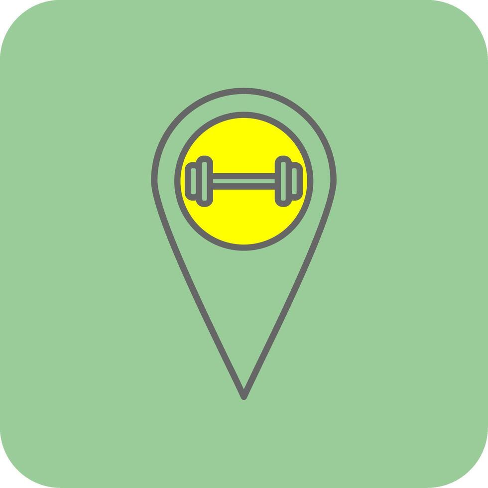 Gym Location Filled Yellow Icon vector