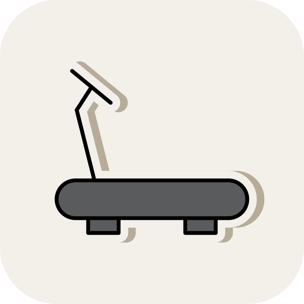 Treadmill Line Filled White Shadow Icon vector