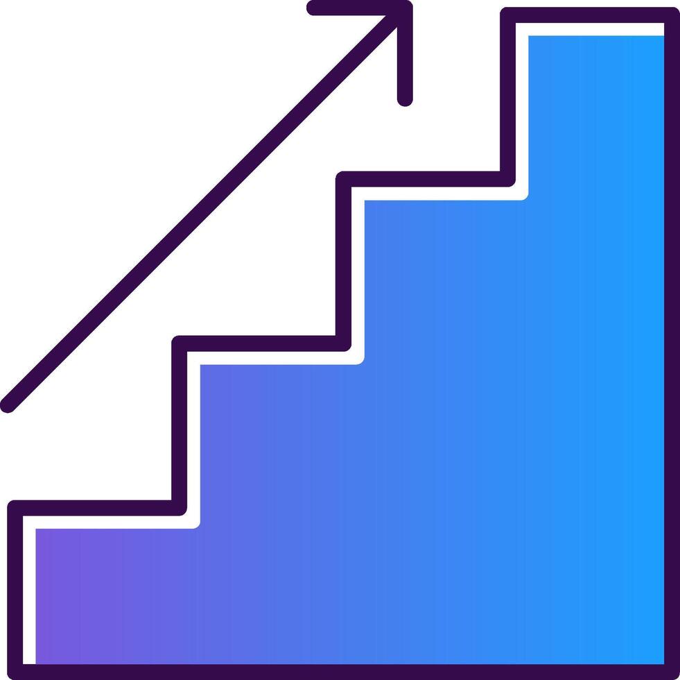 Stairs Gradient Filled Icon vector