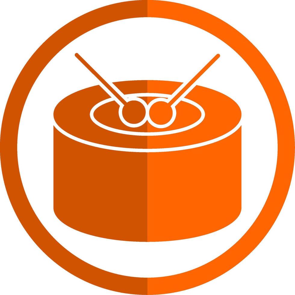 Drum Glyph Orange Circle Icon vector