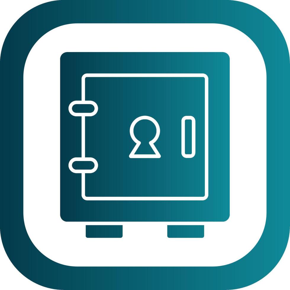 Locker Glyph Gradient Round Corner Icon vector