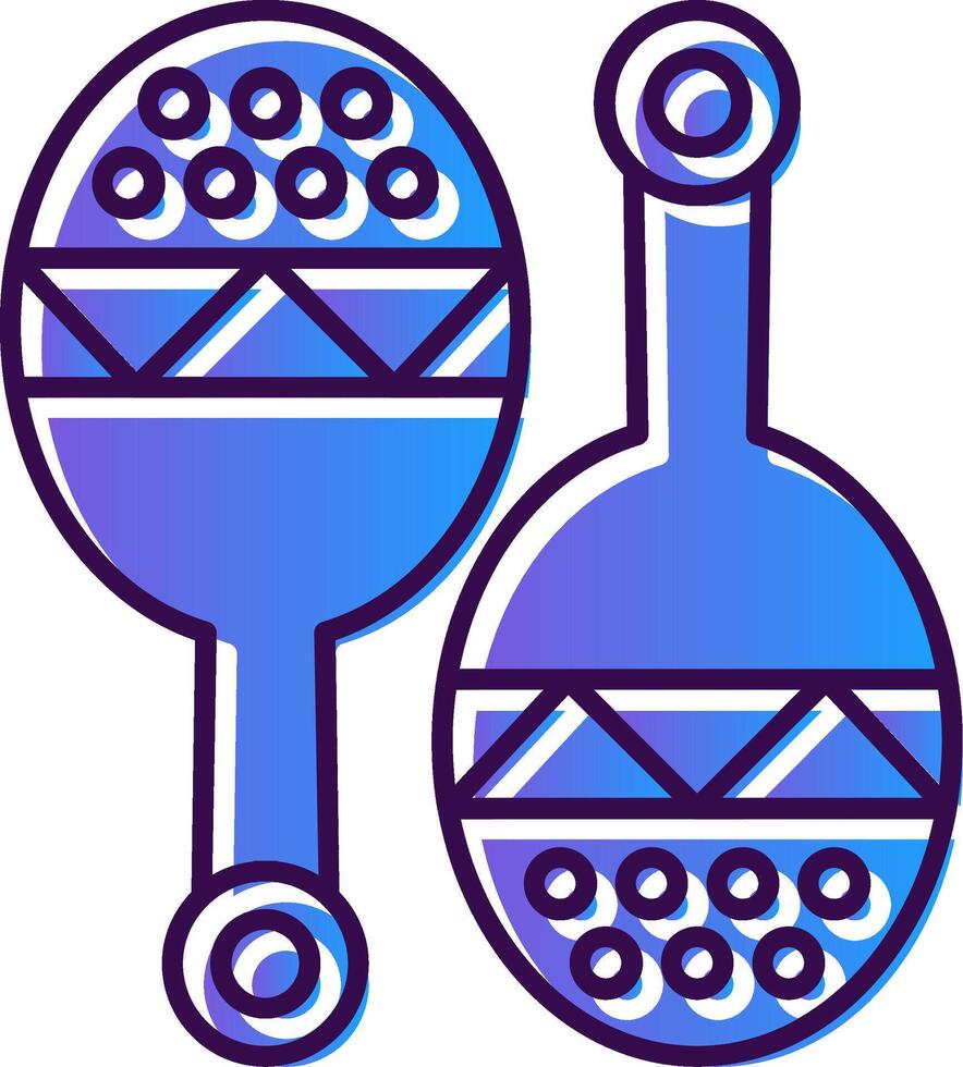 maracas degradado lleno icono vector