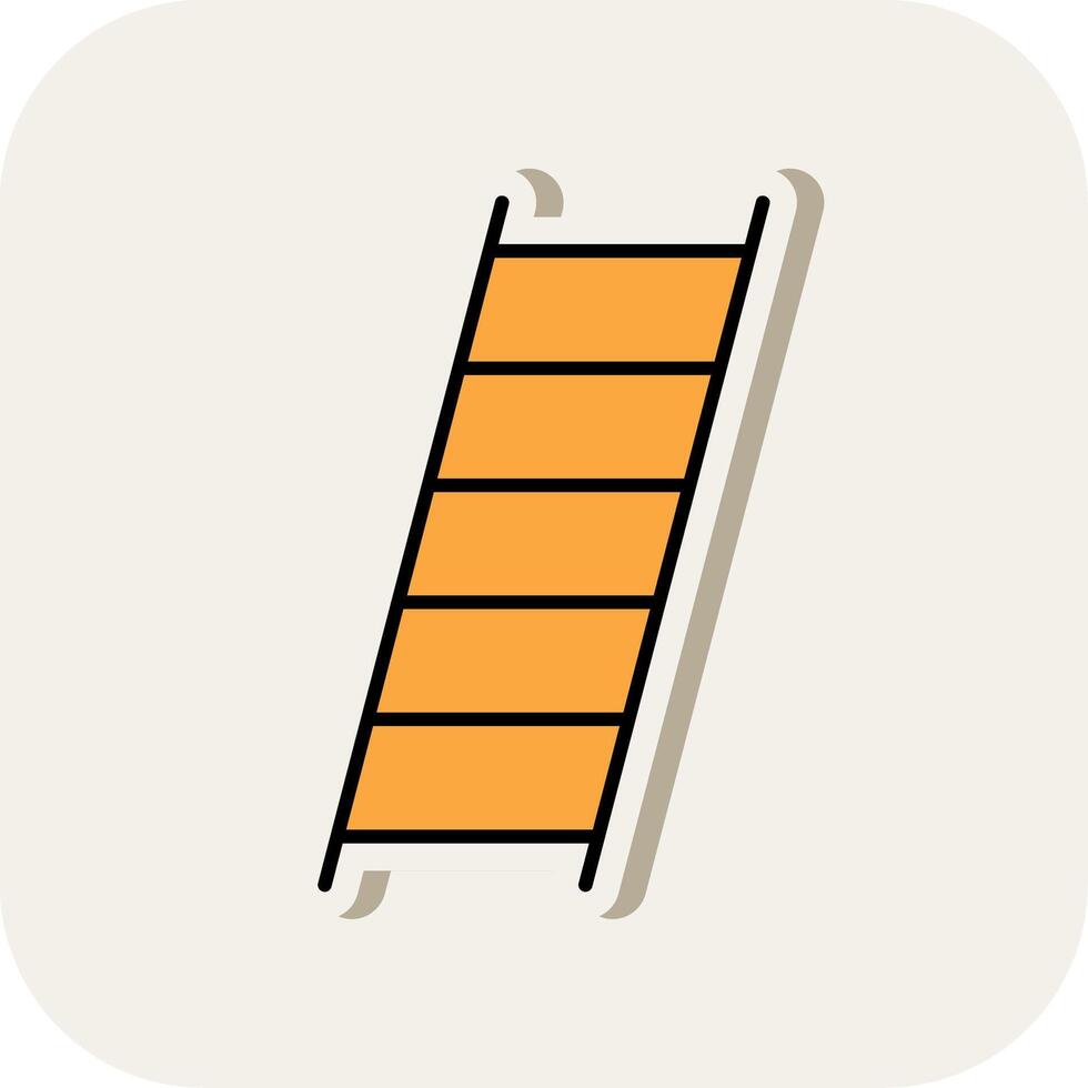 Ladder Line Filled White Shadow Icon vector