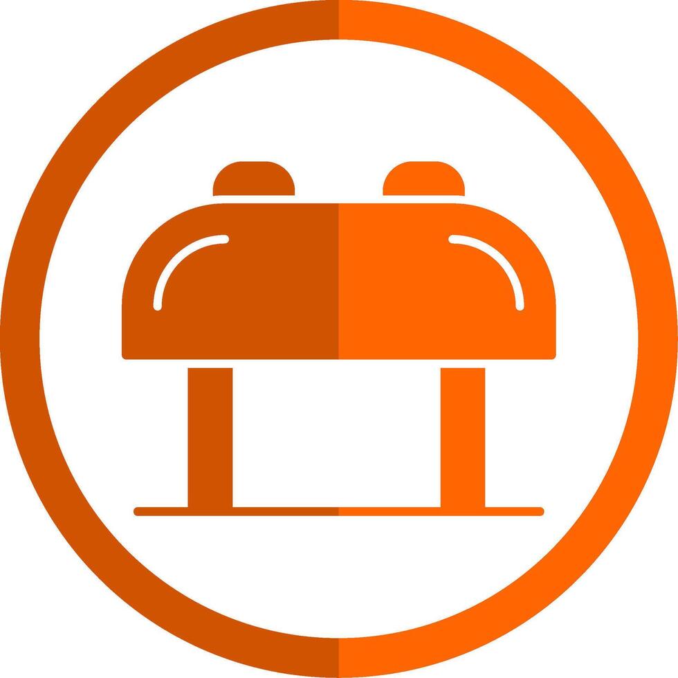 Pommel Horse Glyph Orange Circle Icon vector