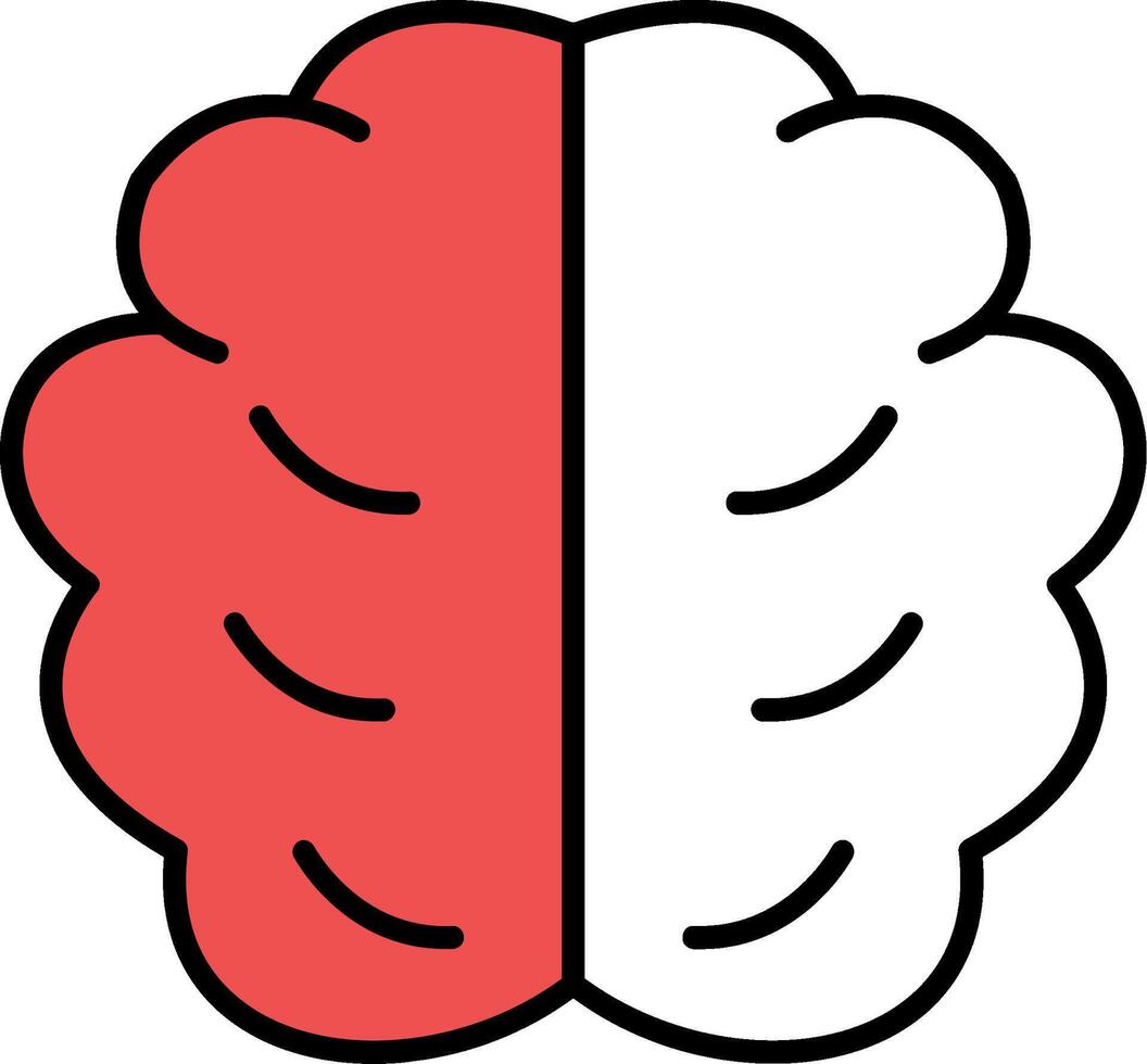 Brain Filled Half Cut Icon vector