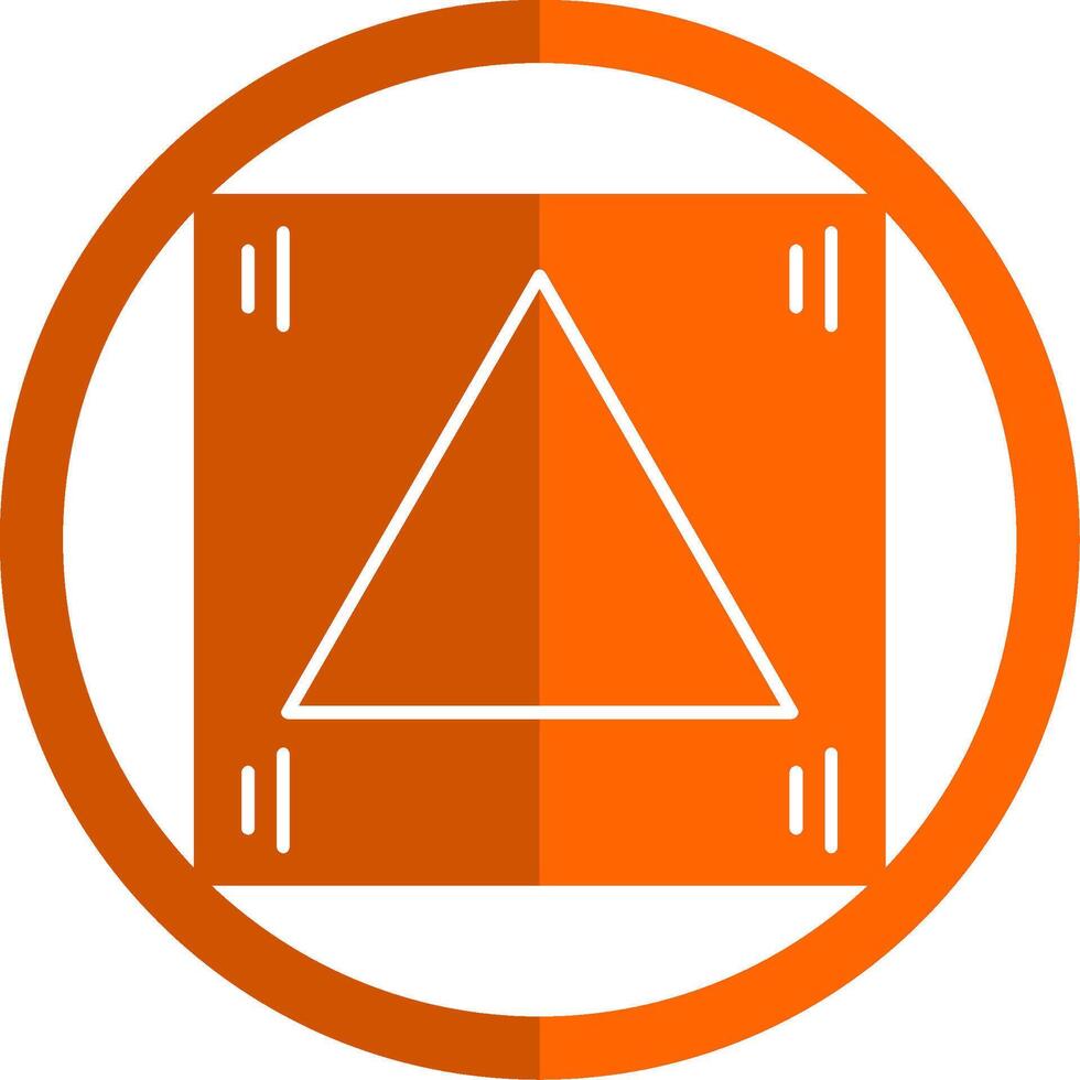 Triangle Glyph Orange Circle Icon vector
