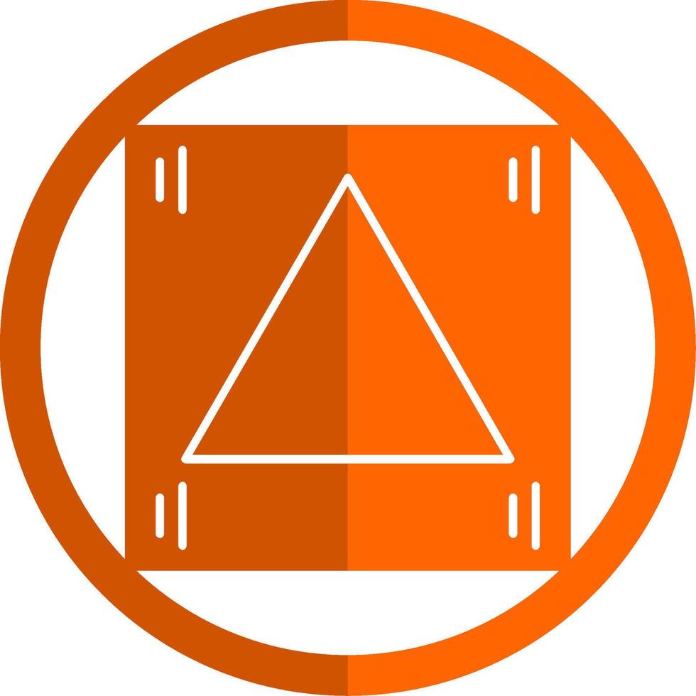 Triangle Glyph Orange Circle Icon vector