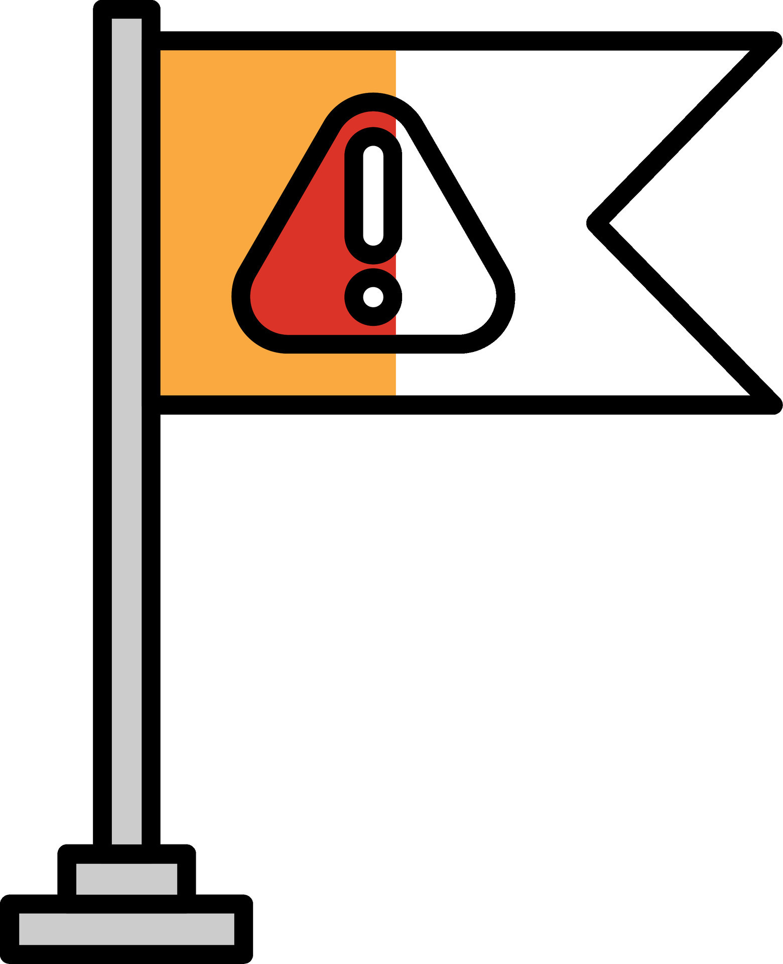 Warning Flag Filled Half Cut Icon 42732758 Vector Art at Vecteezy