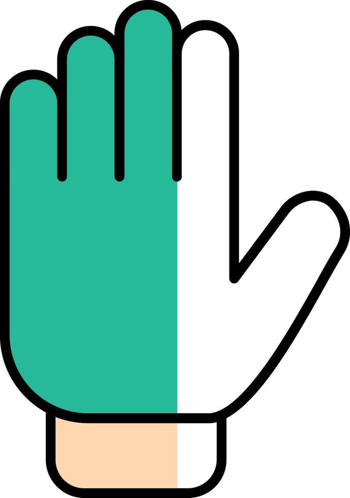 Gloves Filled Half Cut Icon vector