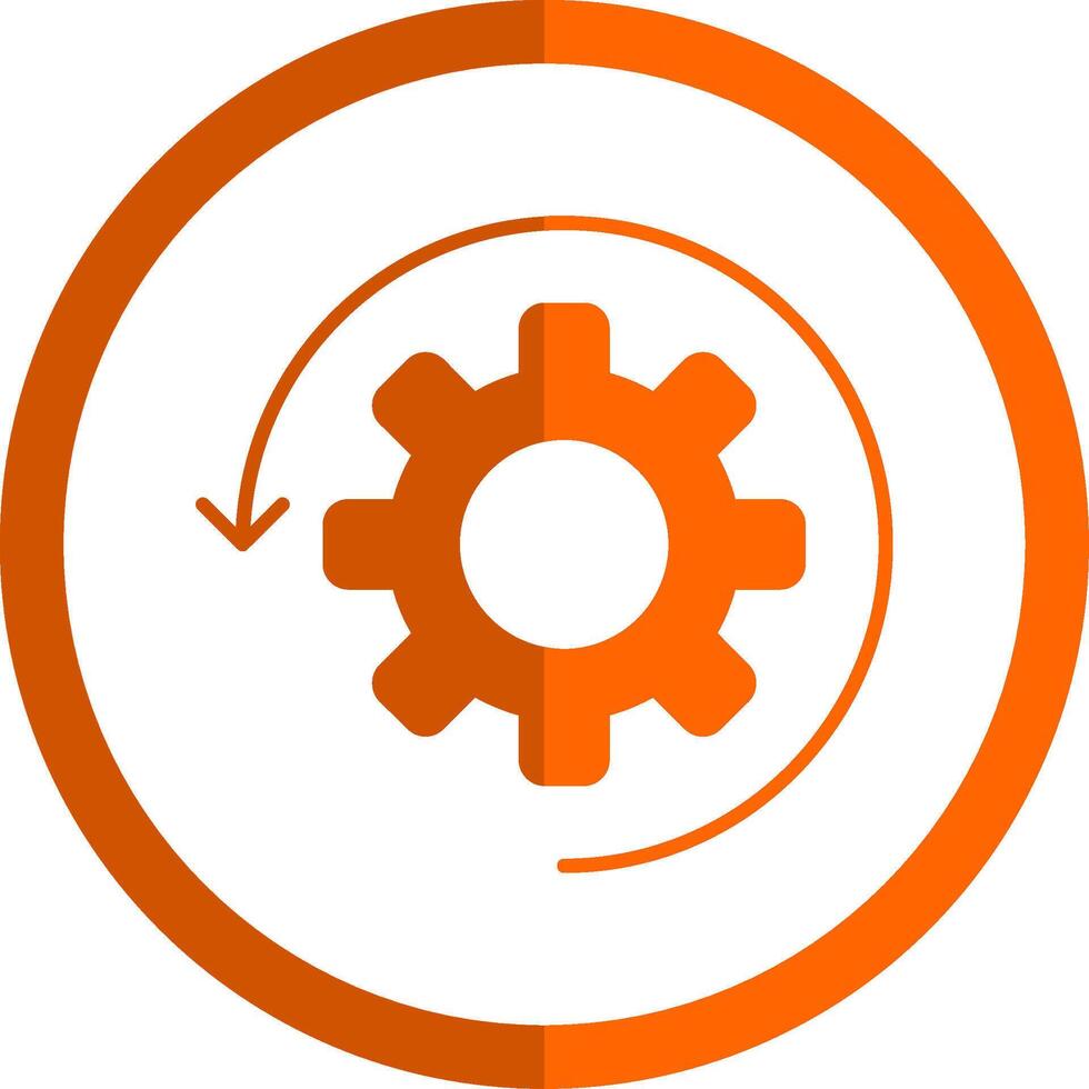 Automate Glyph Orange Circle Icon vector