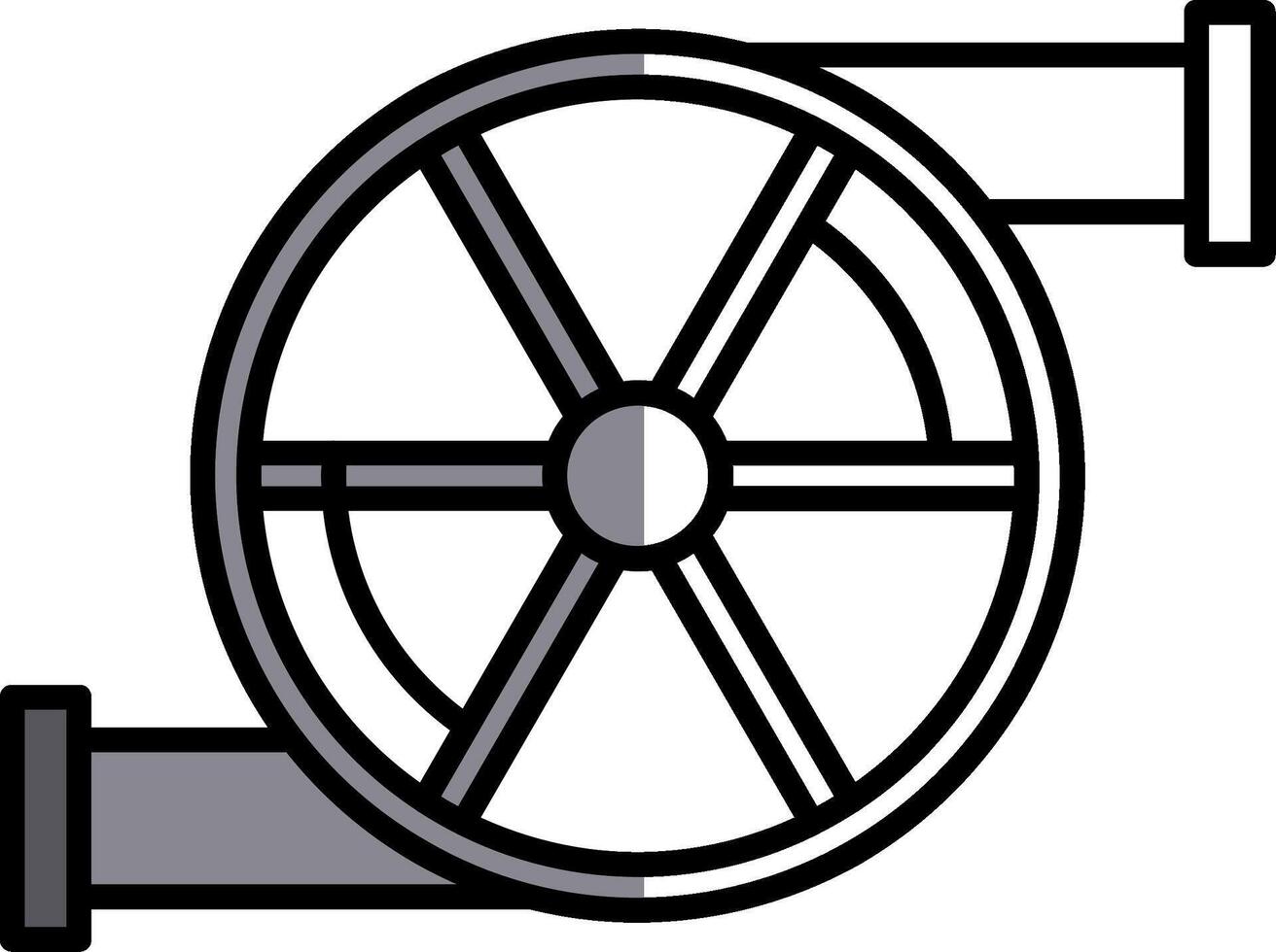 Turbo Filled Half Cut Icon vector